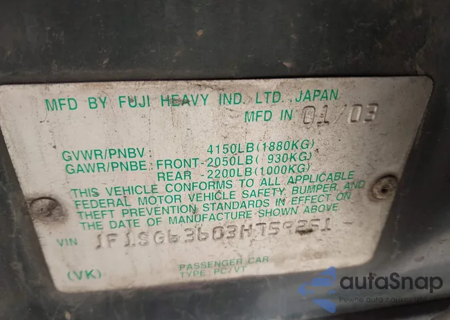 JF1SG63603H759251: 43098438