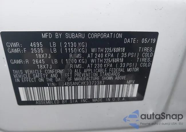 4S4BSANCXK3372387: 43098559