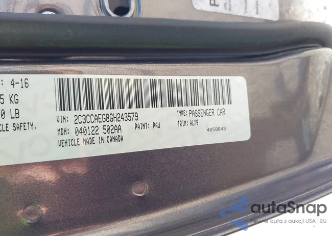 2C3CCAEG8GH243579: 43098714