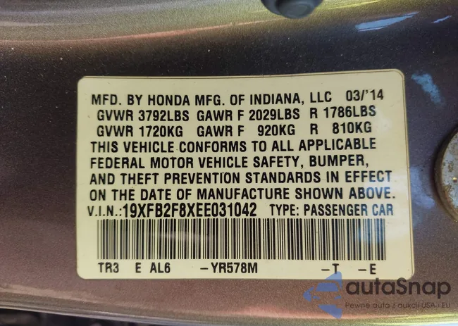 19XFB2F8XEE031042: 43098727