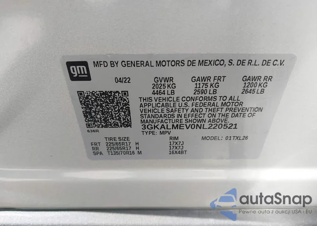 3GKALMEV0NL220521: 43097788