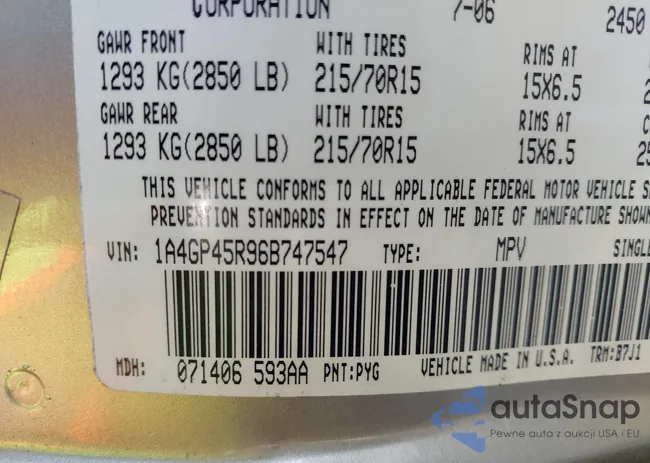 1A4GP45R96B747547: 43097955