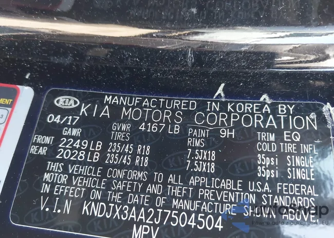 KNDJX3AA2J7504504: 43098128