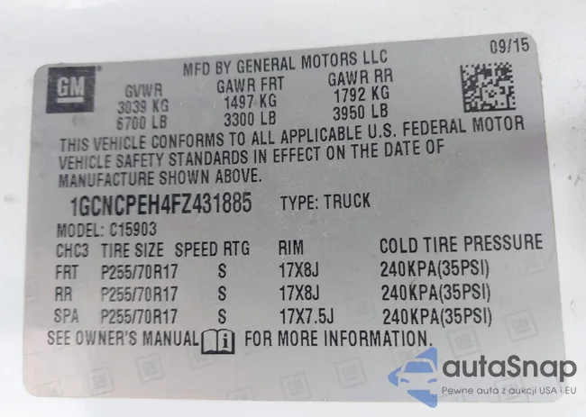 1GCNCPEH4FZ431885: 43099219