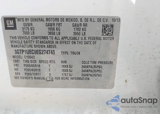 3GTP1UEC9EG274743: 43099224