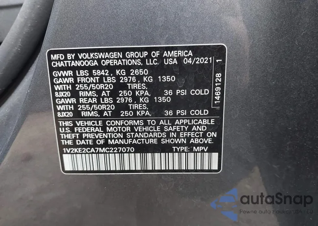 1V2KE2CA7MC227070: 43099262