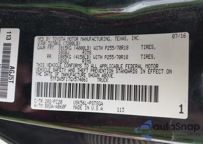 5TFDW5F17GX574061: 43099266