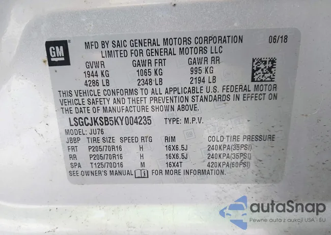 LSGCJKSB5KY004235: 43099284