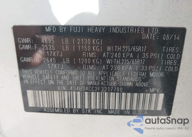 4S4BSACC2F3217700: 43099483