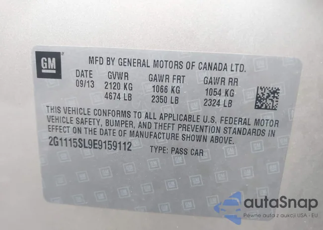 2G1115SL9E9159112: 43099509