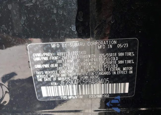 JF2SKAPC5PH489405: 43099554