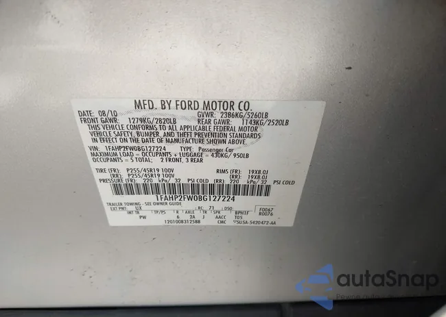 1FAHP2FW0BG127224: 43099624