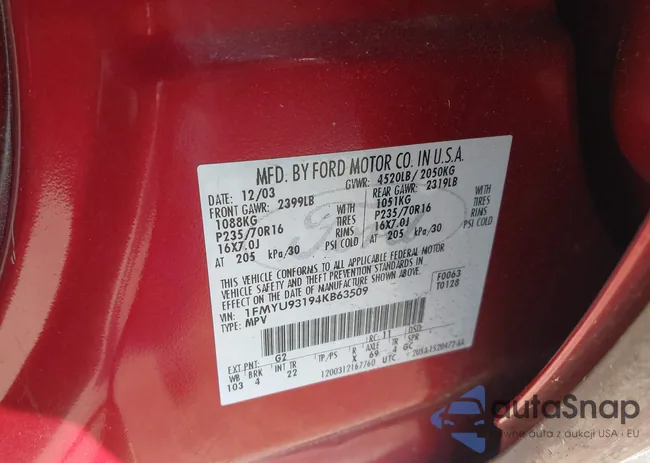 1FMYU93194KB63509: 43099657