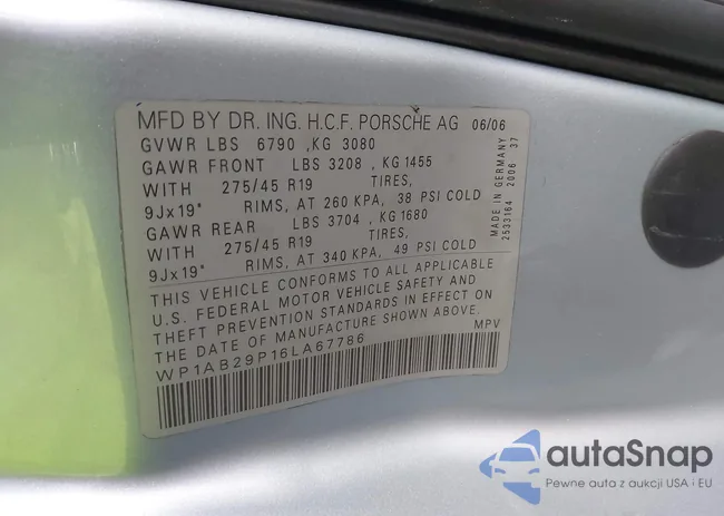 WP1AB29P16LA67786: 43098879