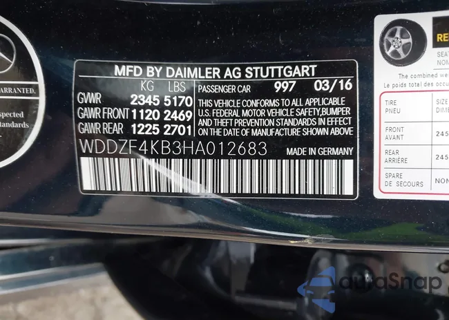 WDDZF4KB3HA012683: 43098937