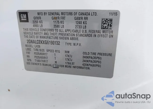 2GNALCEKXG6190132: 43099067