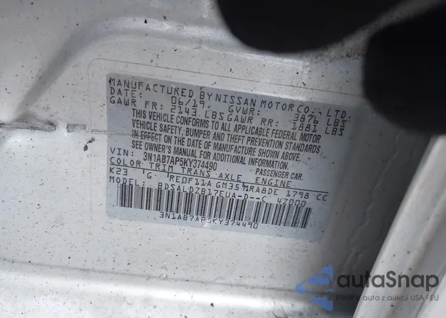 3N1AB7AP5KY374490: 43100223