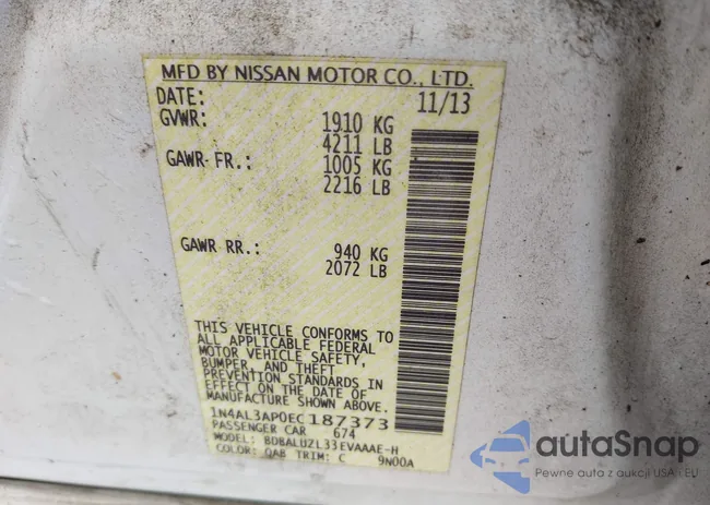 1N4AL3AP0EC187373: 43100306