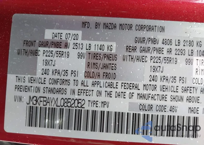 JM3KFBAYXL0852052: 43100348