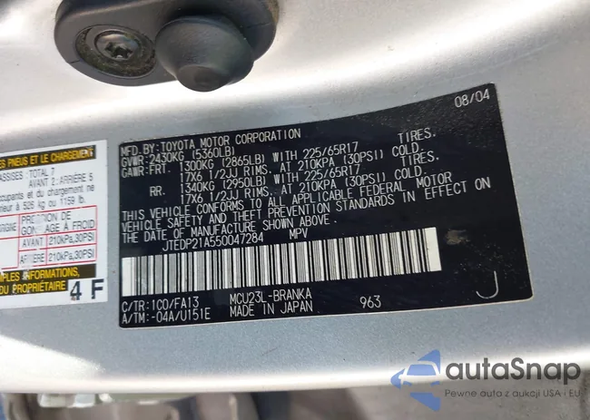 JTEDP21A550047284: 43100630