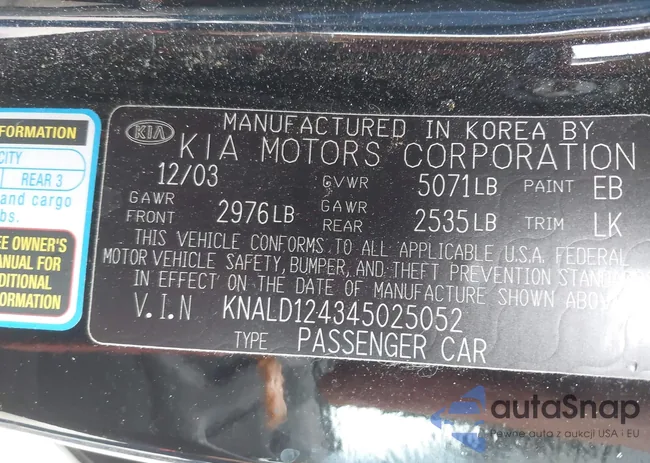 KNALD124345025052: 43100631