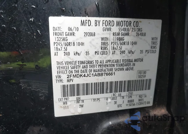 2FMDK4JC1ABB76661: 43100703