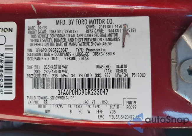 3FA6P0HD9GR233047: 43100716