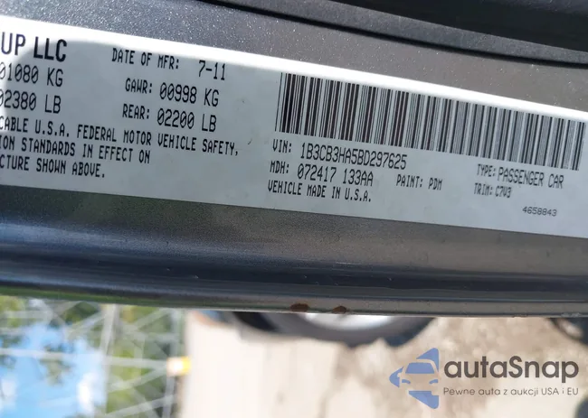 1B3CB3HA5BD297625: 43099772