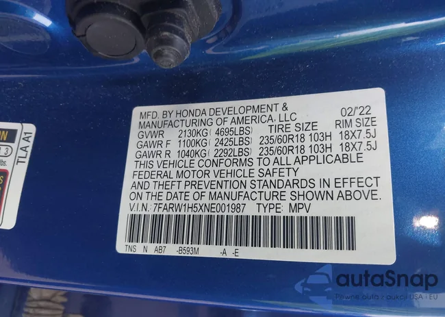 7FARW1H5XNE001987: 43099983