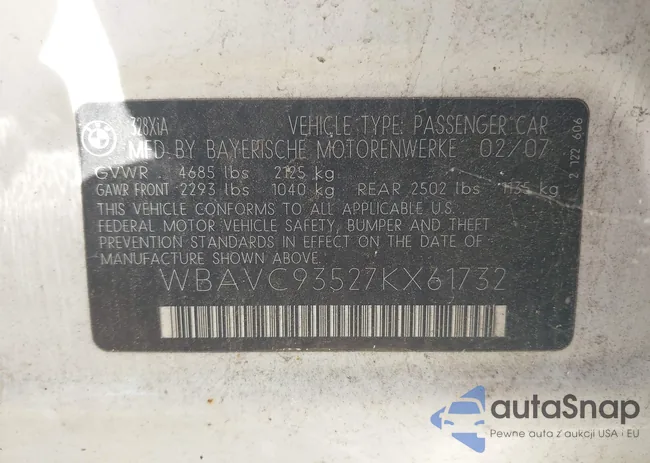WBAVC93527KX61732: 43099993