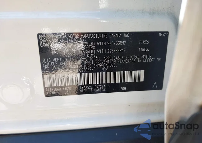 2T3H1RFV2PC230377: 43101173