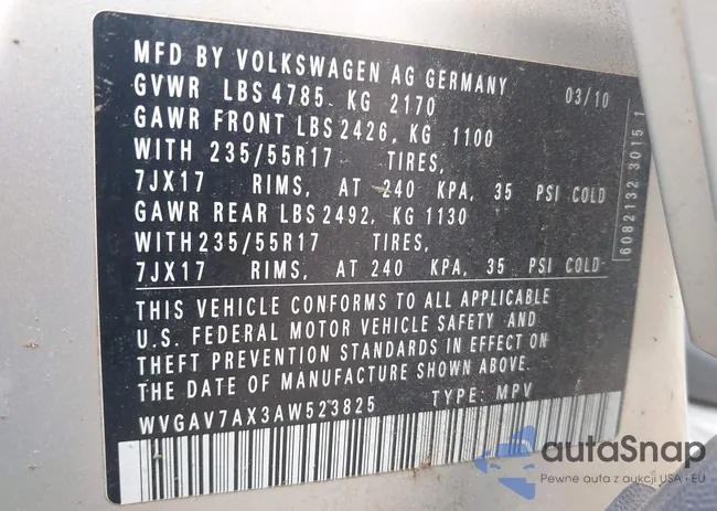 WVGAV7AX3AW523825: 43101369