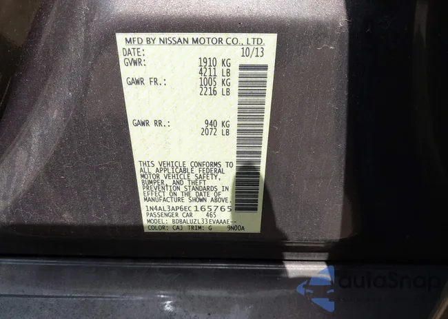 1N4AL3AP6EC165765: 43101380