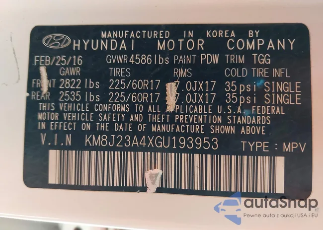 KM8J23A4XGU193953: 43101398