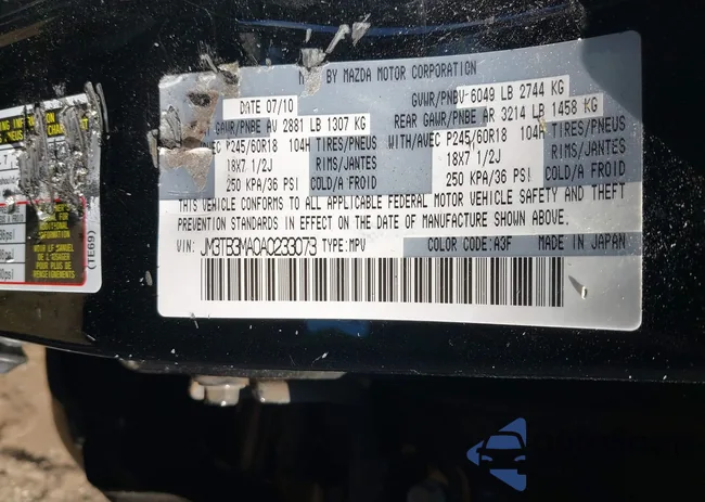 JM3TB3MA0A0233073: 43101525