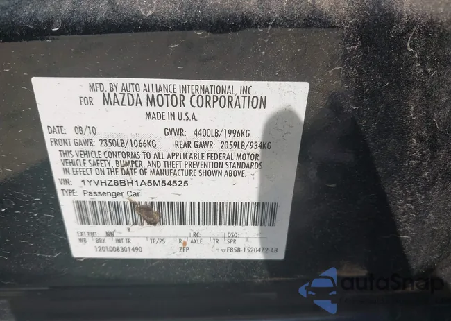 1YVHZ8BH1A5M54525: 43101557