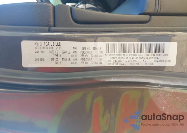 1C4RJEAG1KC673233: 43101685