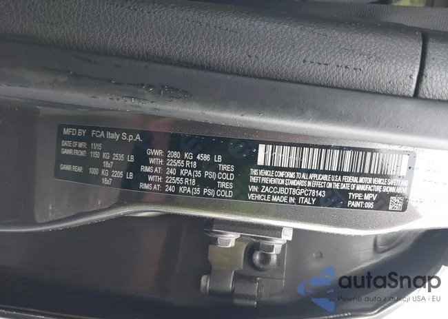 ZACCJBDT8GPC78143: 43100878