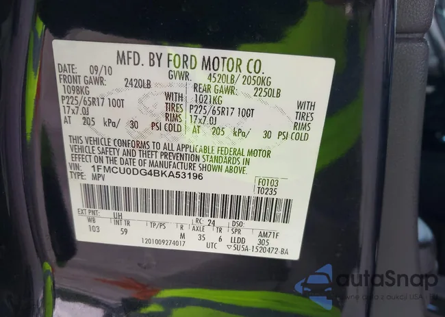 1FMCU0DG4BKA53196: 43100883