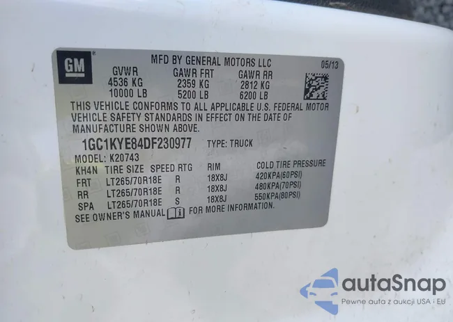 1GC1KYE84DF230977: 43100987