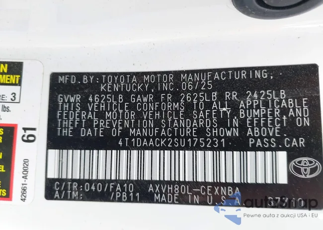 4T1DAACK2SU175231: 43101061