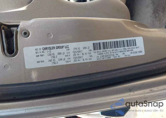 2C4RC1BG9CR237160: 43101120