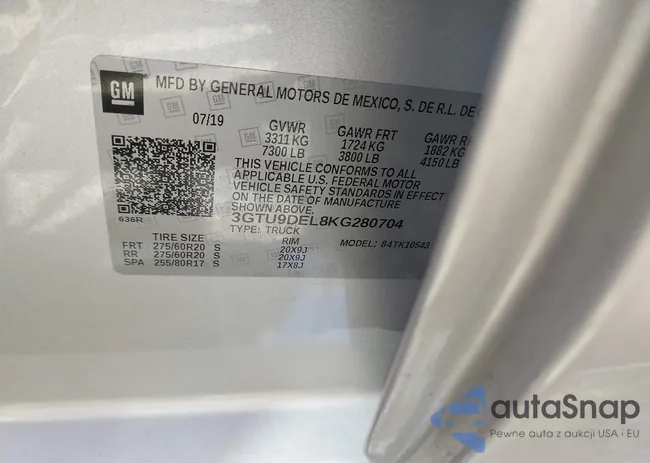 3GTU9DEL8KG280704: 43102158