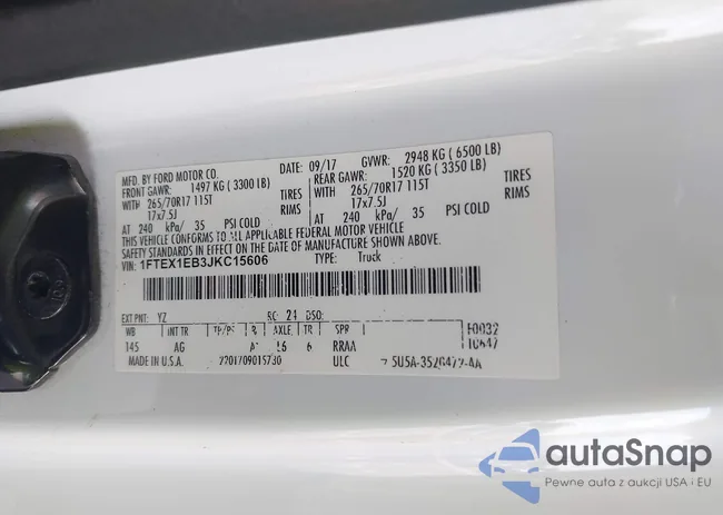 1FTEX1EB3JKC15606: 43102165