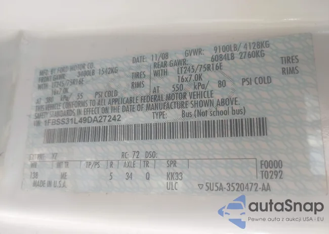 1FBSS31L49DA27242: 43102192