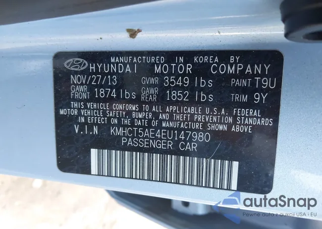 KMHCT5AE4EU147980: 43102196