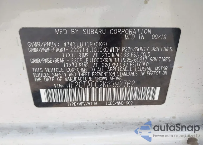 JF2GTACC2K8392762: 43102199