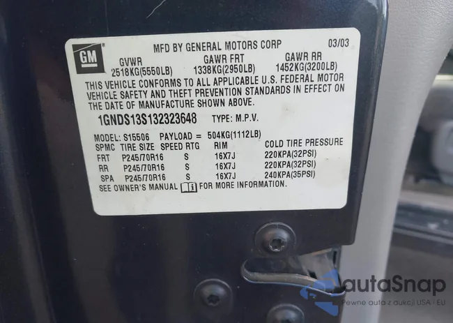 1GNDS13S132323648: 43102203