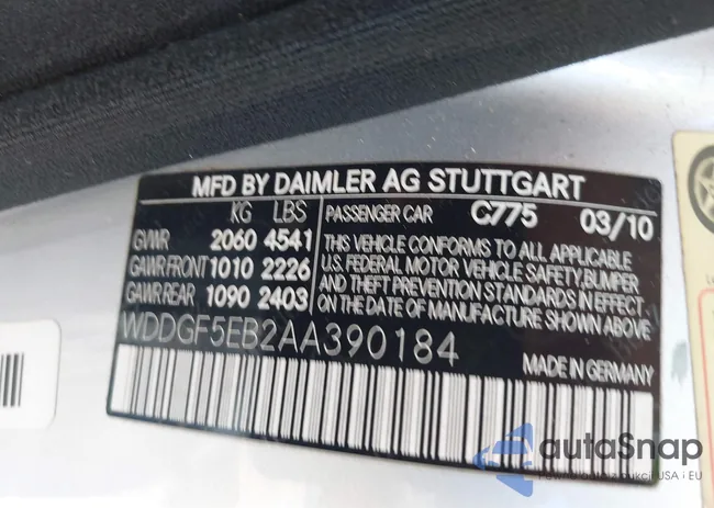 WDDGF5EB2AA390184: 43102221