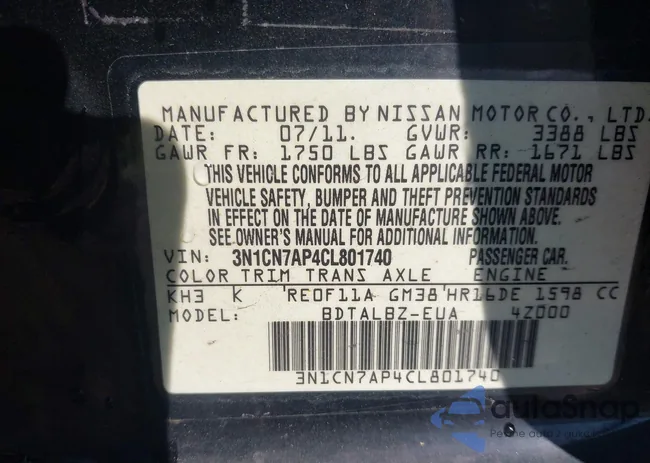 3N1CN7AP4CL801740: 43102246